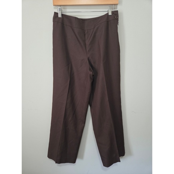 Talbots Pants - Talbots Petites Brown 100% Silk Wide‎ Leg Dress Pants Trousers Womens Size 8P